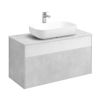 Тумба под раковину Aquaton Марбл 100 см 1A276301MH4C0 белая матовая, слэйт, подвесная