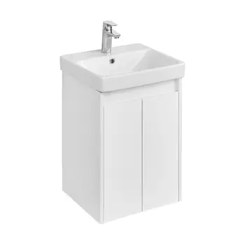 Тумба под раковину Aquaton Сканди 45 см 1A278701SD010 белая глянцевая, белая матовая, подвесная