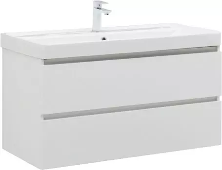 Тумба под раковину Aquanet Вега 99 см 316655 белая глянцевая