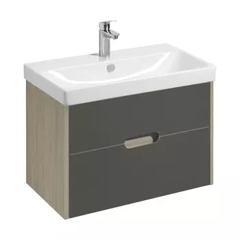 Тумба под раковину Aquaton Оливия 77 см 1A283101OLUG0 подвесная, грей, дуб ойстер