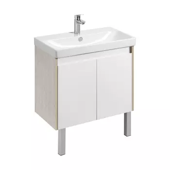 Тумба под раковину Aquaton Сканди 77 см 1A282901SDB20 напольная, белая, дуб верона