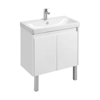 Тумба под раковину Aquaton Сканди 77 см 1A282901SD010 напольная, белая глянцевая, белая матовая