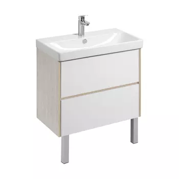 Тумба под раковину Aquaton Сканди 77 см 1A283001SDB20 белая глянцевая, дуб верона