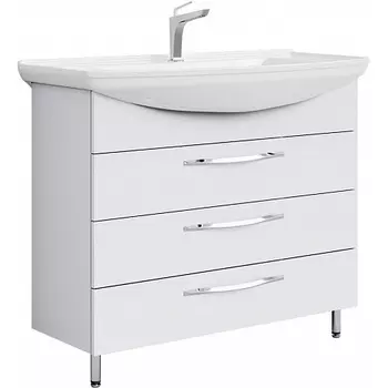 Тумба под раковину Aqwella Аллегро Стиль 105 белая напольная