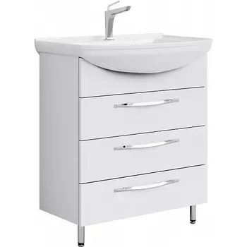 Тумба под раковину Aqwella Аллегро Стиль 75 белая напольная