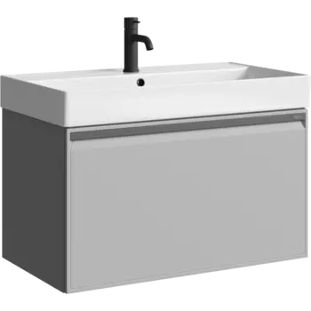 Тумба под раковину Aqwella Pure 79 см PUR0108ST подвесная, серый туман