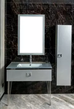 Тумба под раковину Armadi Art Lucido 100 см 770-100-SL серебро