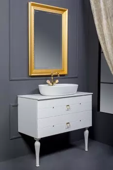 Тумба под раковину Armadi Art Vallessi Avantgarde 100 см 841-100-WG белая, золото