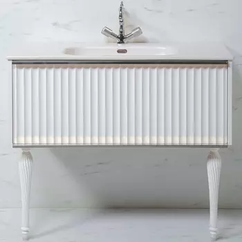 Тумба под раковину Armadi Art Vallessi Avantgarde 100 см 843-100-WCR хром, белая