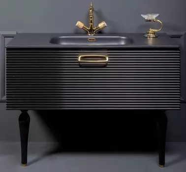 Тумба под раковину Armadi Art Vallessi Avantgarde 80 см 842-080-BG черная, золото