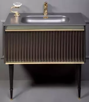 Тумба под раковину Armadi Art Vallessi Avantgarde 80 см 843-080-BG черная, золото