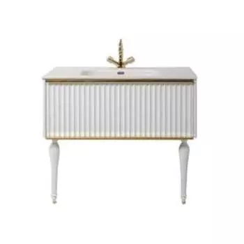 Тумба под раковину Armadi Art Vallessi Avantgarde 80 см 843-080-WCR хром, белая