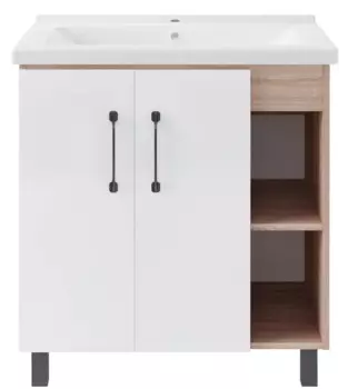 Тумба под раковину ASB-mebel Адель 76.5 см 9787 белый, дуб сонома