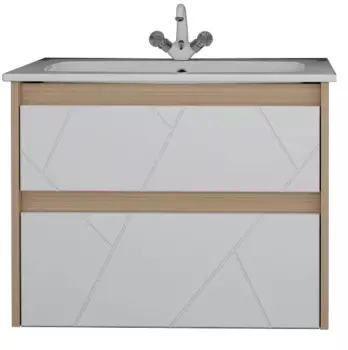 Тумба под раковину ASB-mebel Диана 75.5 см 12025 белый, дуб янтарный