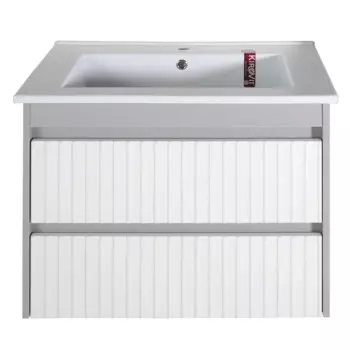 Тумба под раковину ASB-mebel Мирано 61.8 см 12270 слоновая кость, шиншилла серая