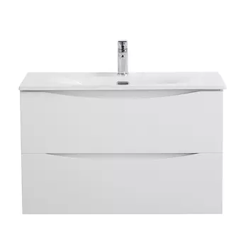 Тумба под раковину BelBagno 80 см MARINO-CER-MINI-800-2C-SO-BO-P подвесная, Bianco Opaco