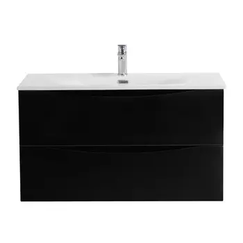 Тумба под раковину BelBagno 90 см MARINO-CER-N-900-2C-SO-NL-P подвесная, Nero Lucido