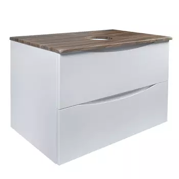 Тумба под раковину BOND Cube 80 см T09805 со столешницей, белая, дуб