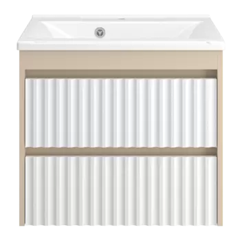 Тумба под раковину Brevita Balaton 63 см BAL-06065-03-012Я подвесная, белая, бежевая