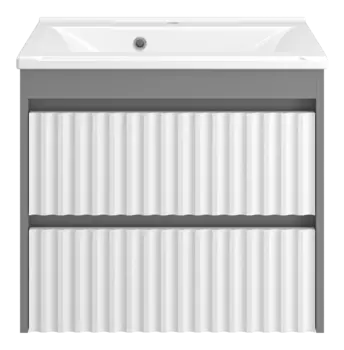 Тумба под раковину Brevita Balaton 63 см BAL-06065-01-012Я подвесная, белая, серая