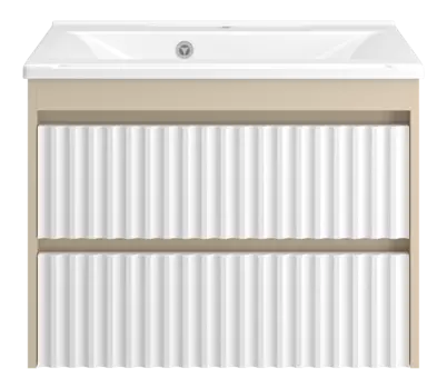 Тумба под раковину Brevita Balaton 73 см BAL-06075-03-012Я подвесная, белая, бежевая