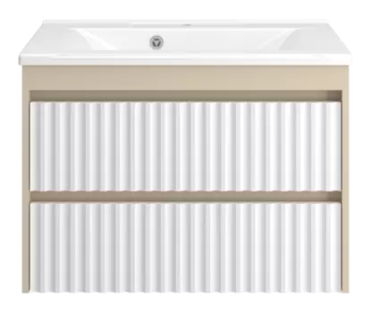 Тумба под раковину Brevita Balaton 78 см BAL-06080-03-012Я подвесная, белая, бежевая