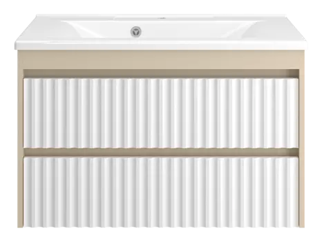 Тумба под раковину Brevita Balaton 88 см BAL-06090-03-012Я подвесная, белая, бежевая