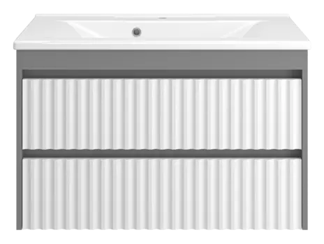 Тумба под раковину Brevita Balaton 88 см BAL-06090-01-012Я подвесная, белая, серая