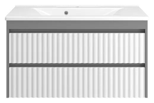 Тумба под раковину Brevita Balaton 98 см BAL-06100-01-012Я подвесная, белая, серая