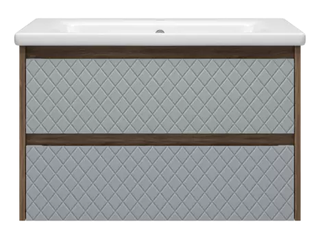 Тумба под раковину Brevita Chester 77 см CHE-09080-49502Я подвесная, темное дерево, серая