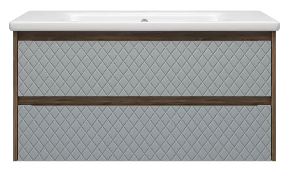 Тумба под раковину Brevita Chester 97 см CHE-09100-49502Я подвесная, темное дерево, серая