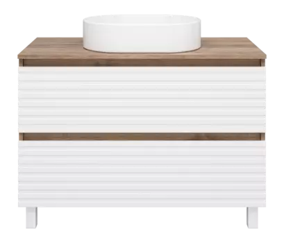 Тумба под раковину Brevita Dakota 100 см DAK-07100-19/01-2Я напольная, белая, темное дерево