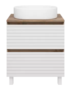 Тумба под раковину Brevita Dakota 60 см DAK-07060-19/01-2Я напольная, белая, темное дерево