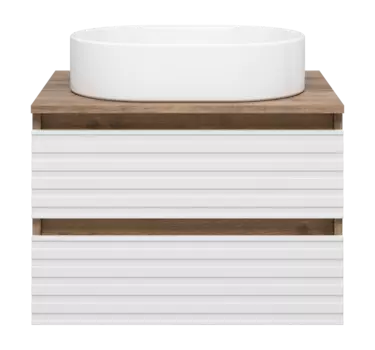 Тумба под раковину Brevita Dakota 60 см DAK-09060-19/01-2Я подвесная, белая, темное дерево
