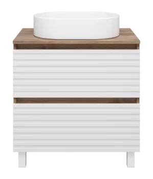Тумба под раковину Brevita Dakota 70 см DAK-07070-19/01-2Я напольная, белая, темное дерево