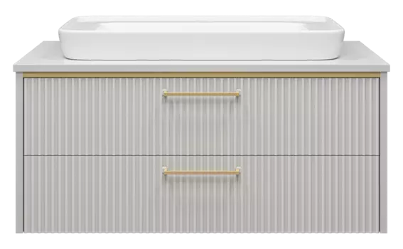 Тумба под раковину Brevita Elche 101 см ELC-01100-0502Я подвесная, серая, золото