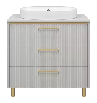 Тумба под раковину Brevita Elche 81 см ELC-0080-0302Я напольная, серая, золото