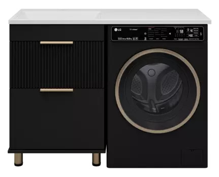Тумба под раковину Brevita Enfida 58 см ENF-07060-022Я напольная, под стиральную машину, черная