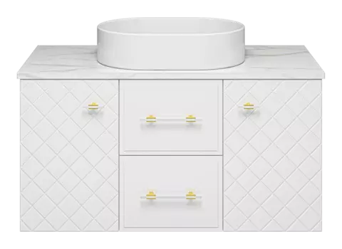 Тумба под раковину Brevita Shanel 98 см SHA-09100-01-01-2Я подвесная, белая