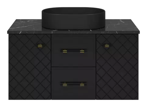 Тумба под раковину Brevita Shanel 98 см SHA-09100-02-01-2Я подвесная, черная