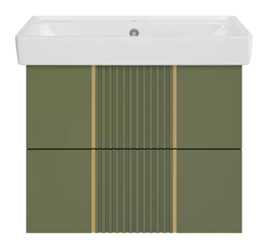 Тумба под раковину Brevita Vega 64 см VEG-09070-0802Я подвесная, зеленая, золото