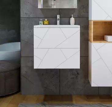 Тумба под раковину Бриклаер Кристалл 60 см 4627125415944 белая