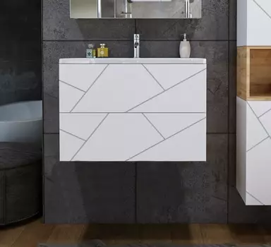 Тумба под раковину Бриклаер Кристалл 80 см 4627125415968 белая