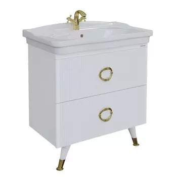 Тумба под раковину Grossman Атрио 79 см 108016 напольная, белая глянцевая