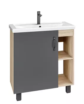 Тумба под раковину Grossman Флай 107002 70 см дуб сонома, серая