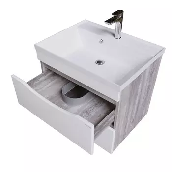 Тумба под раковину Grossman Талис 59 см 106010 подвесная, серая, белая глянцевая