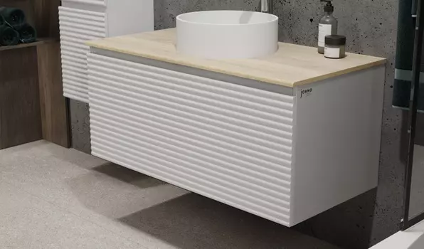 Тумба под раковину Jorno COSSETY 100 см Coss.01.100/P/W-DG/JR белый, дуб мавелла голд