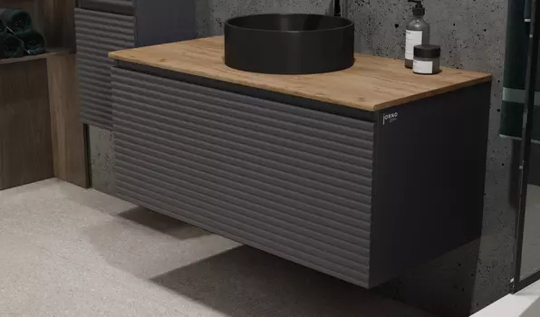 Тумба под раковину Jorno COSSETY 100 см Coss.01.100/P/A-DZ/JR антрацит, дуб крафт золотой