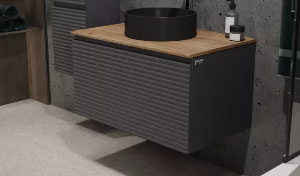 Тумба под раковину Jorno COSSETY 80 см Coss.01.80/P/A-DZ/JR антрацит, дуб крафт золотой