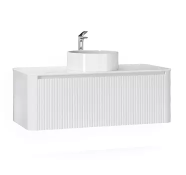 Тумба под раковину Jorno Lumino 120 см Lum.01.120/P/W/JR белая с подсветкой